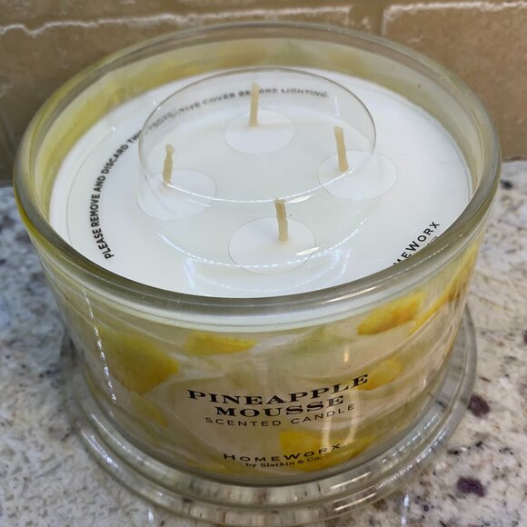 HomeWorx by Harry Slatkin Pineapple Mousse Scented 4-Wick Candle 18oz - Picture 2 of 4